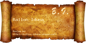 Ballon Iduna névjegykártya
